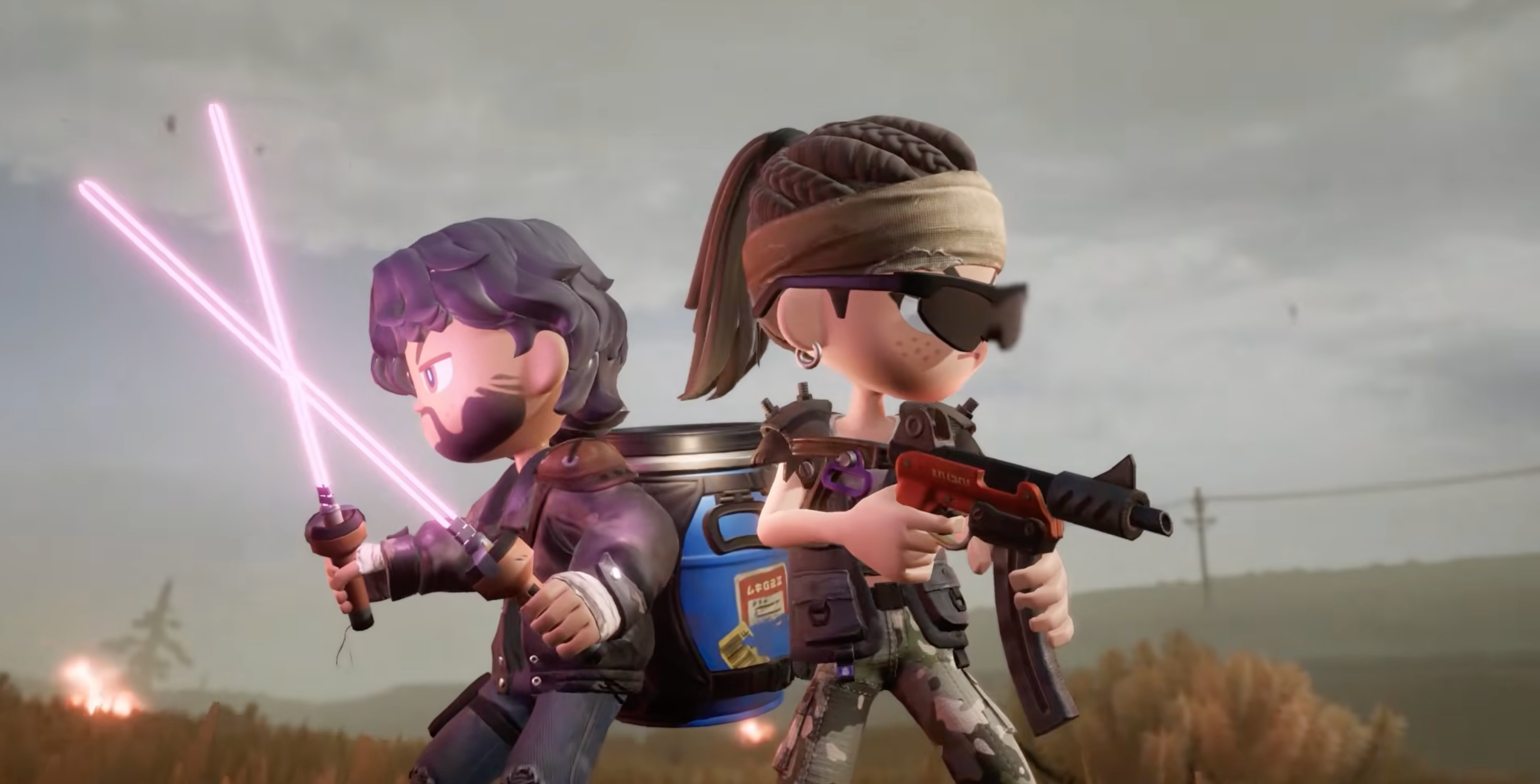 Zeverland survivors shown with different weapons